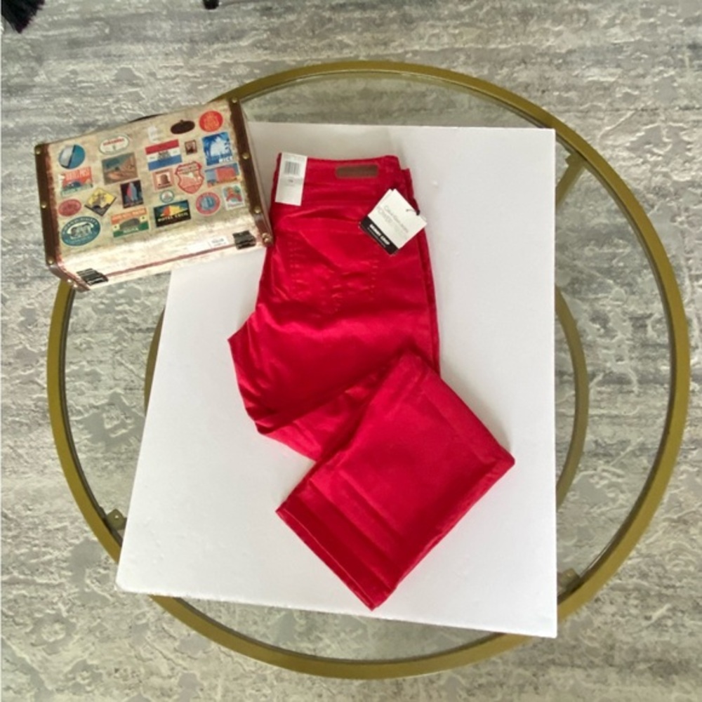 Calvin Klein red skinny crop jeans, Sz. 10